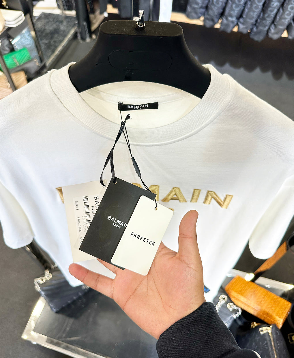 BALMAIN - T-SHIRT ΛΕΥΚΟ ΜΕ ΧΡΥΣΟ